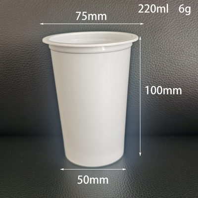 ظرف لیوان ماست یکبار مصرف 75 میلی متری 220 میلی لیتری با درب فویل آلومینیومی